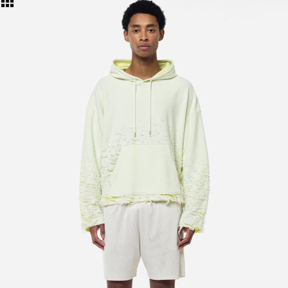 John Elliott Reverse Burnt Out Hoodie Ivory / Yellow Colorway - Medium - Picture 2 of 8